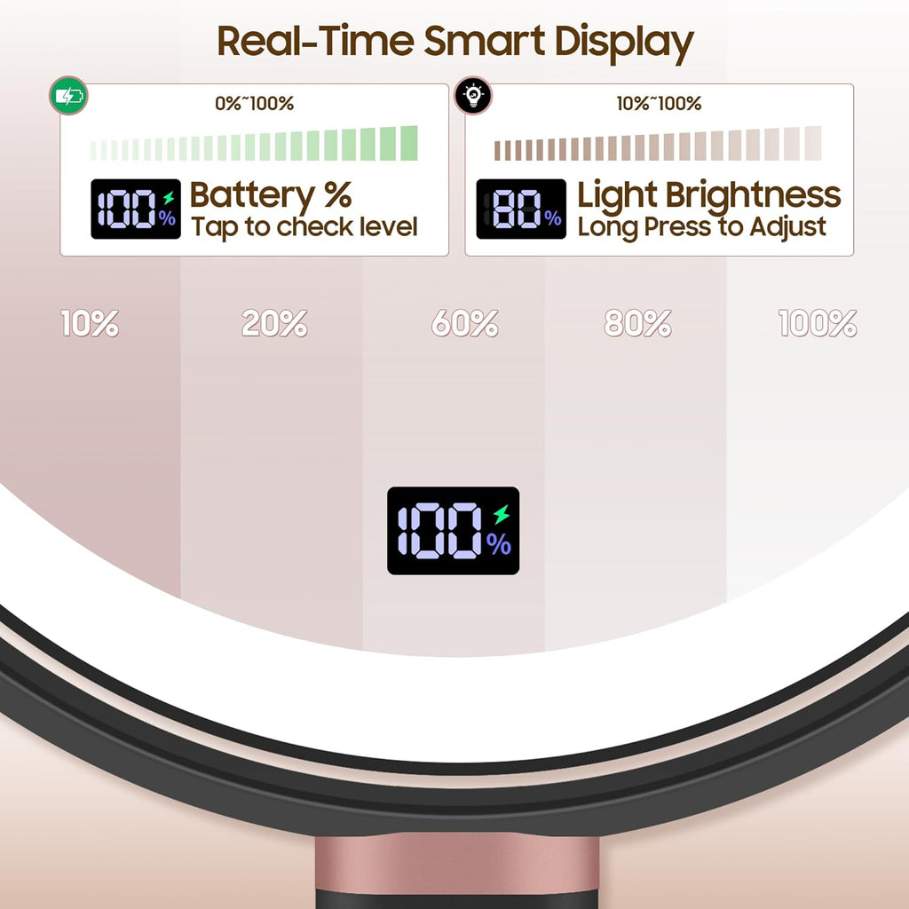Makeup Magnifying Mirror with Light 30X/1X, Digital Display, 2-Sided Touch Control, Makeup Mirror with 3 Color Lights,360° Rotate, Height Adjustable Lighted Magnifying Mirrors for Desk Travel