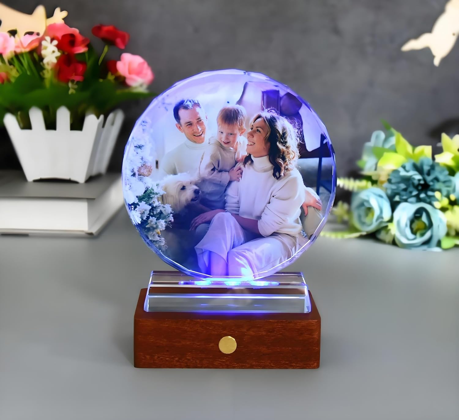 Personalized crystal photo frame, custom photo home decoration frame, birthday, Christmas, wedding anniversary, wedding gift for girlfriend, boyfriend, husband, wife, friends, father, mother