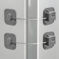 Refrigerator Lock, Heavy Duty Fridge Lock, Combination Lock for Refrigerator Cabinets, Drawers, Safety, Easy Install No Keys Needed (Grey-2Pack)