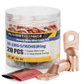 haisstronica 10pcs 2/0 AWG - 5/16"(M8) Battery Cable Lugs, Heavy Duty Copper Wire Lugs with 10pcs 3:1 Adhesive Heat Shrink Tubing, 00 Gauge Wire Lugs, Battery Terminal Connector, Battery Cable Ends