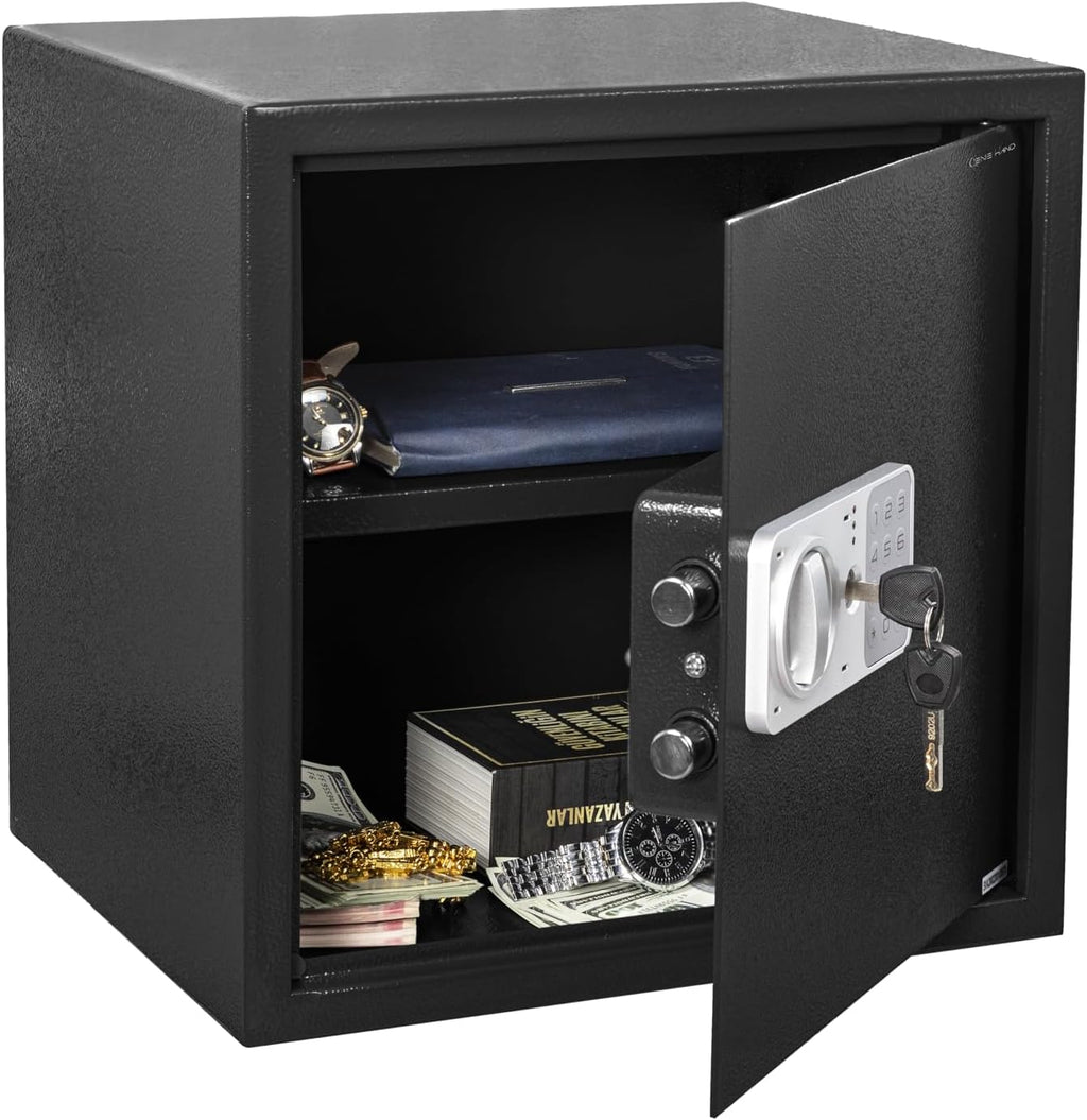 Genie Hand – Time Delay Safe, Anti Robbery Safe Box, Timed Controlled Opening – B-Class Lock – Anti Bounce Technology (Large - Standard)