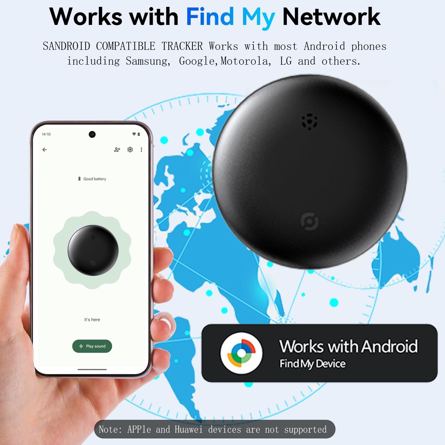 Bluetooth Smart Tags for Android,Air Tracker Tags-4 Pack Android,Keys Finder,Item Locator Works with Google Find Hub App(Android only),Android Tracker Tag for Keys,Luggages