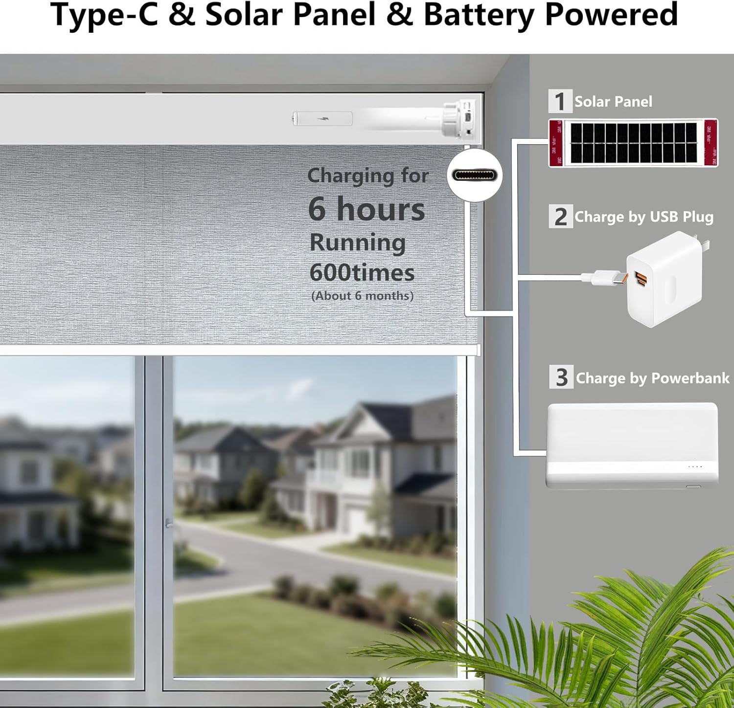 Smart Motorized Blinds – 70% Blackout Roller Shades with Remote, Alexa/Google Home/Siri Control, Matter Compatible, Wireless Rechargeable Battery, Custom Sizes for Windows & Sliding Doors