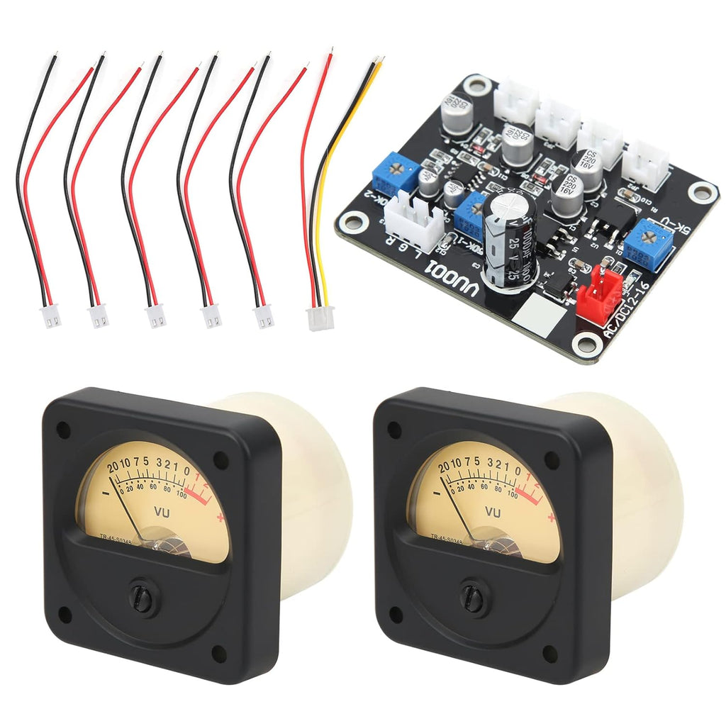 Premium VU Meter Audio Level Indicator with Backlight DB Tester Power Amplifier Kit 2Pcs Set for Professional Sound Engineers Home Studio Car Audio DIY ABS PCB Material