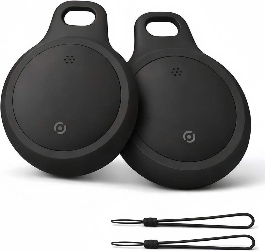 Bluetooth Tracker for Keys, Luggage & Pets – Smart Finder Compatible with iOS & Android, No Monthly Fee, Item Locator by BlissfulTails(2 Pack, Black)
