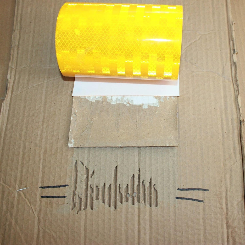 Non Fading Reflective Tape Yellow 6 inch, Outdoor Waterproof High Visibility Warning Industrial Marking Tape, Safety Stickers (11 feet)