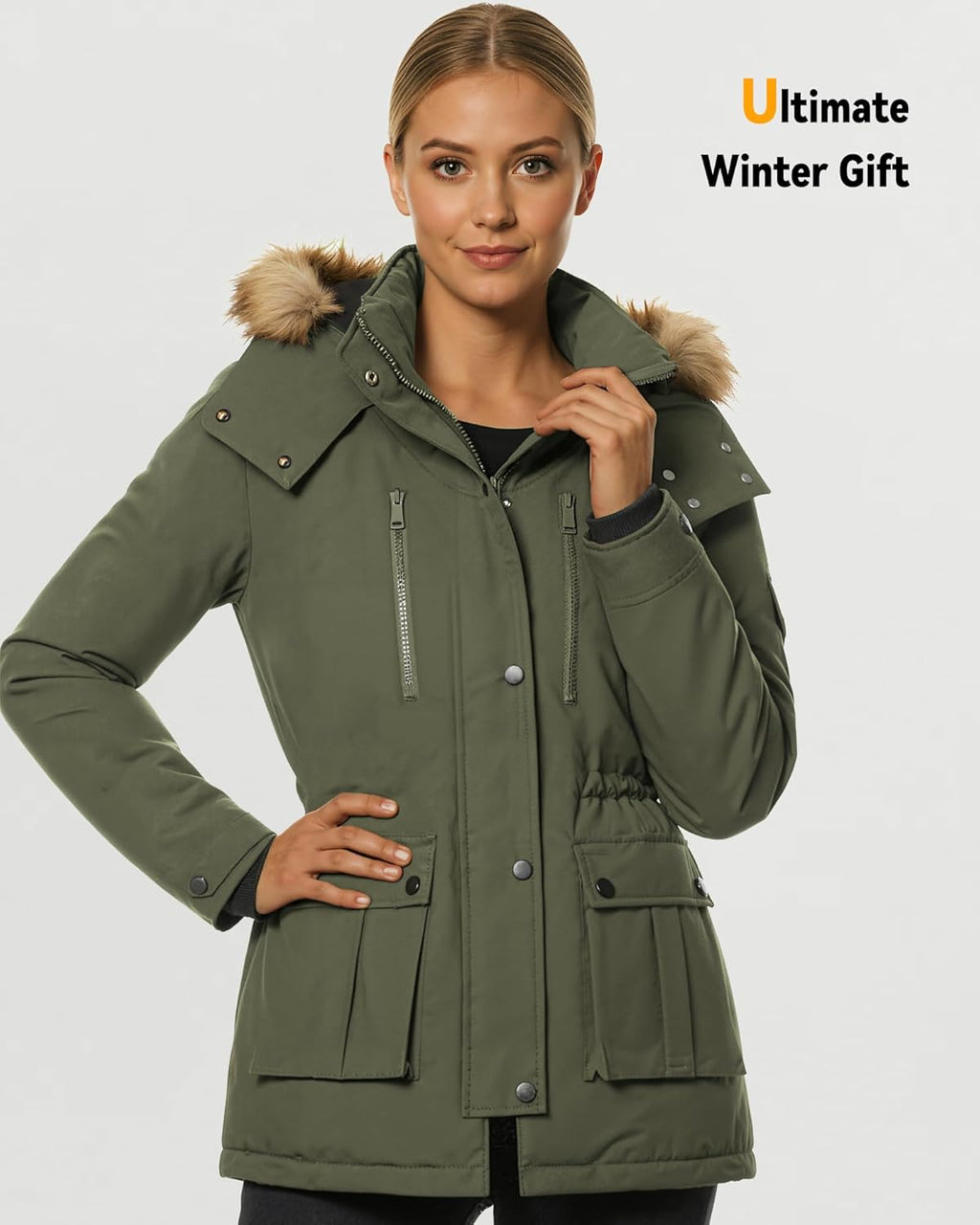 Graphene Heated Jacket for Women with Large Capacity Battery Pack Waterproof Windproof