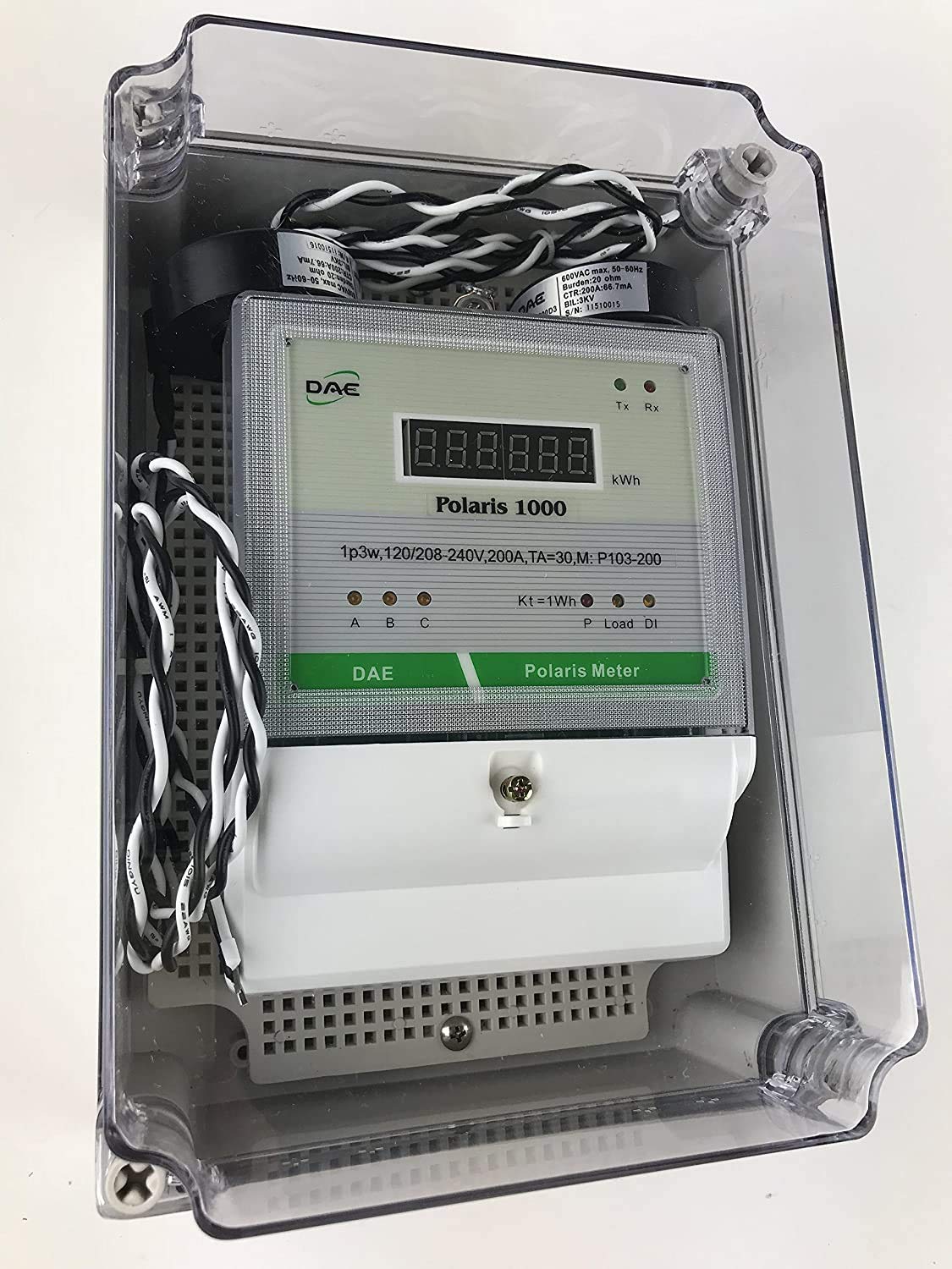 DAE P103-200 KIT, UL, kWh Smart Submeter Polaris 1000, 1 Phase 3 Wire (2 hot Wire, 1 Neutral), 200A, 120/240v, 2 Split Core CTs
