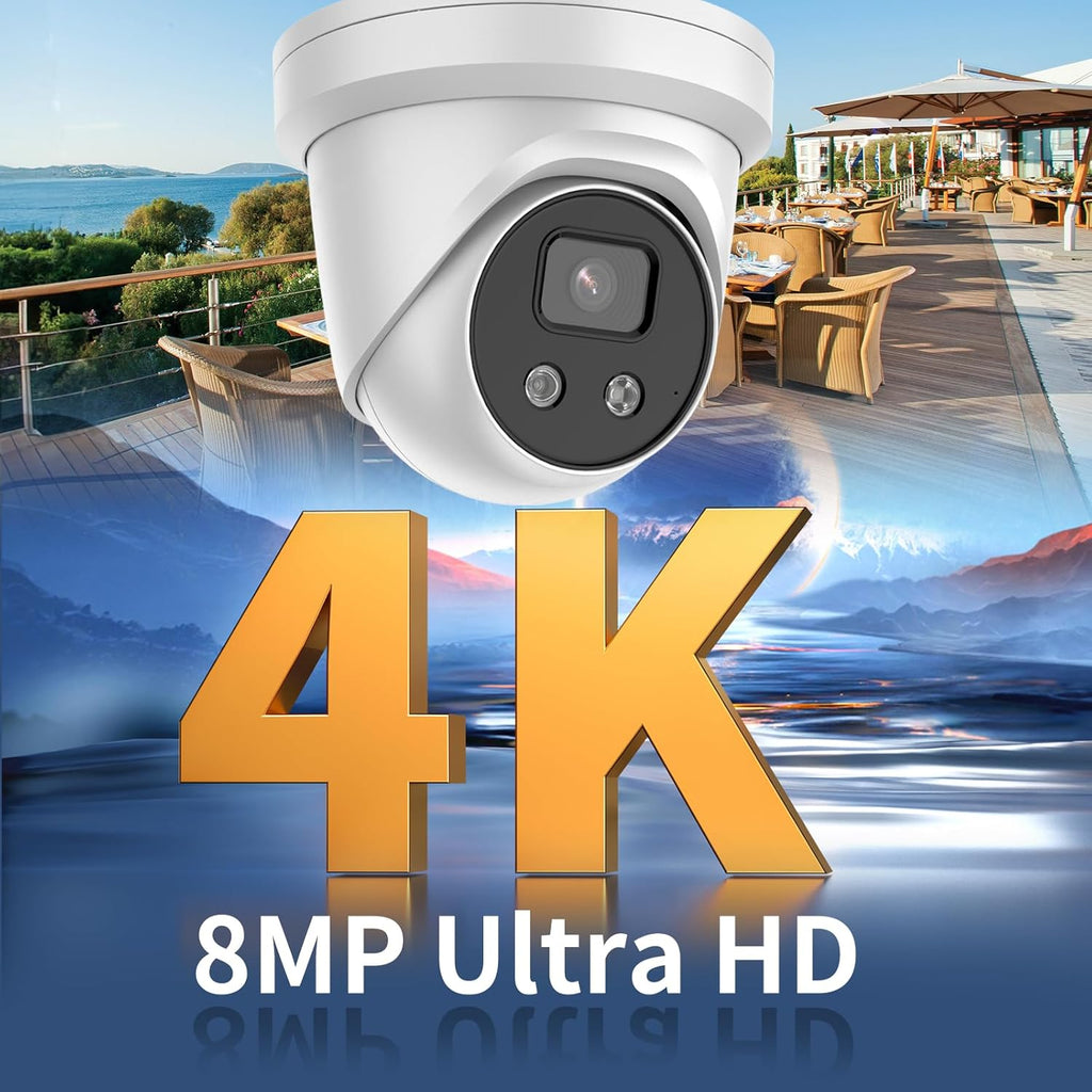 DS-2CD2386G2-I 4K 8MP AcuSense PoE Turret IP Camera, DarkFighter, IP67 Water and Dust Resistant, H.265+, 2.8mm Lens, Oringinal International Version
