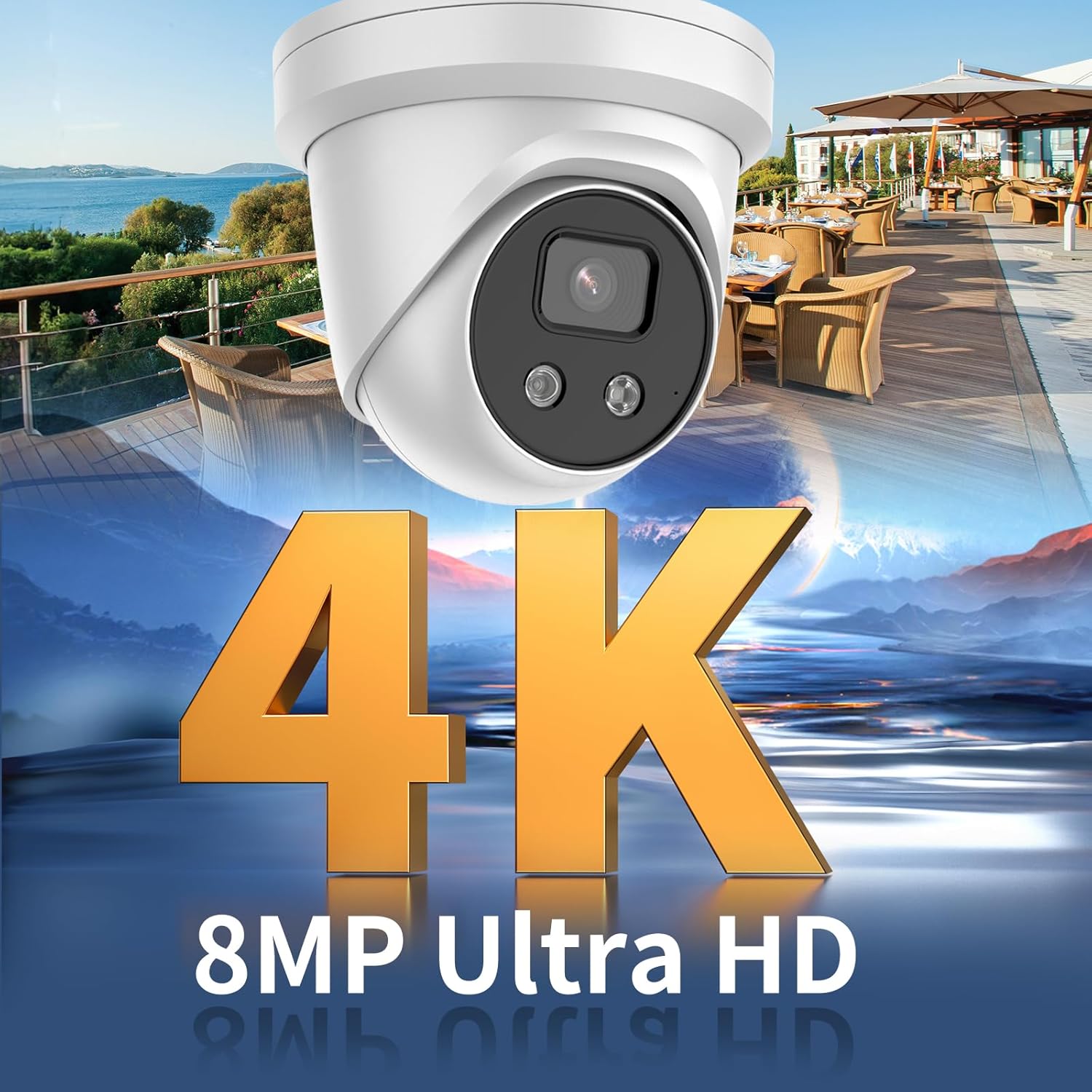DS-2CD2386G2-I 4K 8MP AcuSense PoE Turret IP Camera, DarkFighter, IP67 Water and Dust Resistant, H.265+, 2.8mm Lens, Oringinal International Version