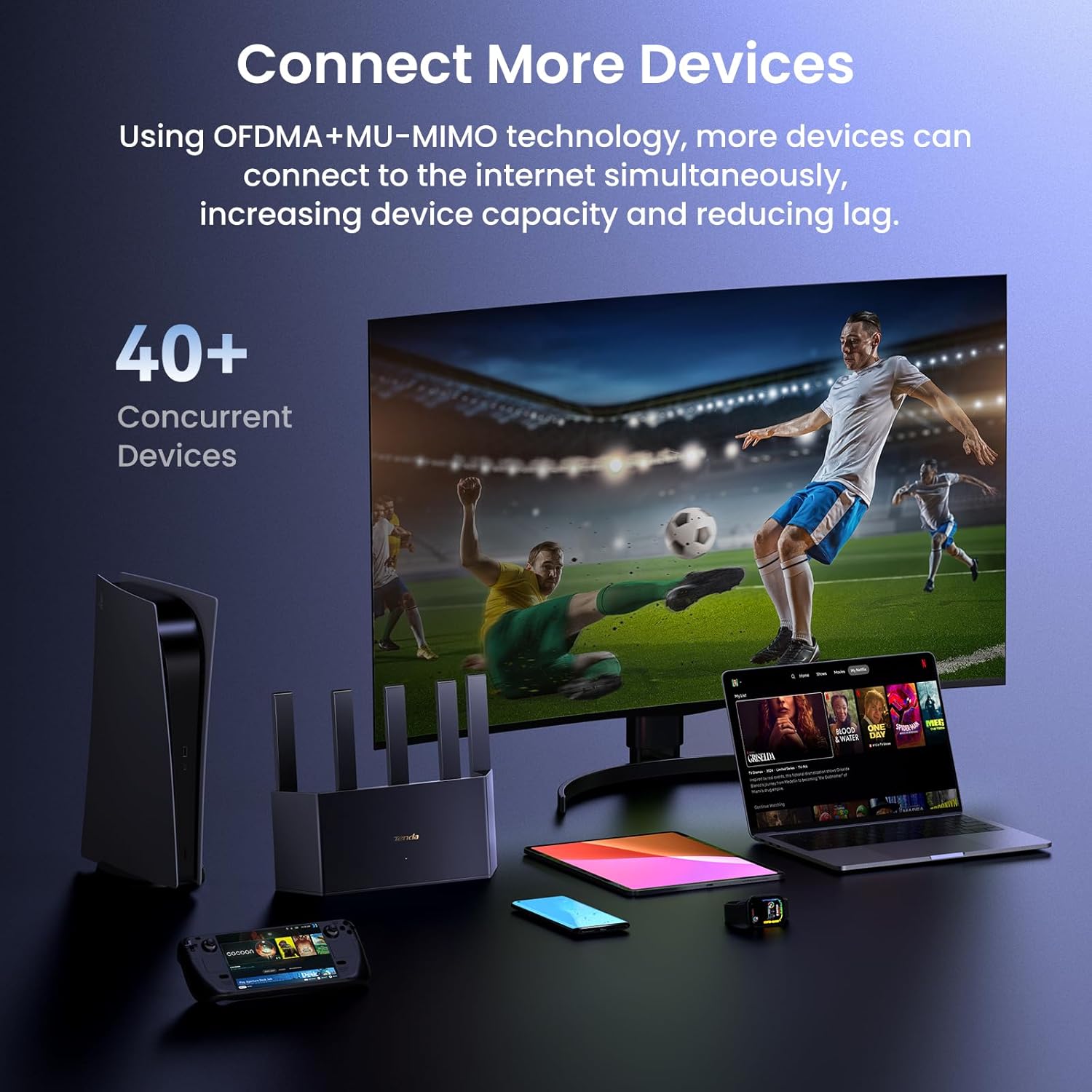 Tenda AX3000 WiFi 6 Router (RX12L Pro) - Dual Band Gigabit Router for Wireless Internet, 4X Gigabit Ethernet Ports, VPN Support, Parental Controls, Easy Setup, Access Point Mode, IPv6 & WPA3