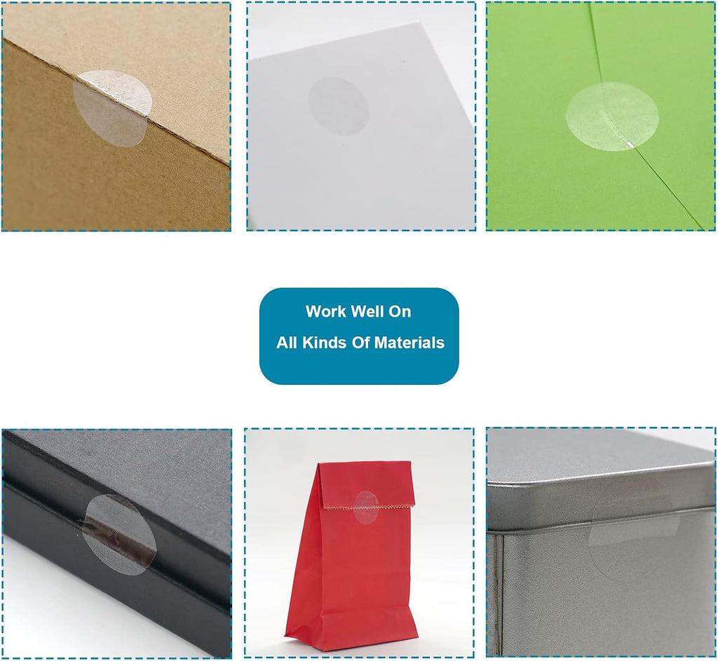 Transparent Blank Tamper Evident Labels Crystal Clear Sealing Package Seal Self Adhesive Security Warranty Void Tamper Proof Stickers (100pcs Round)