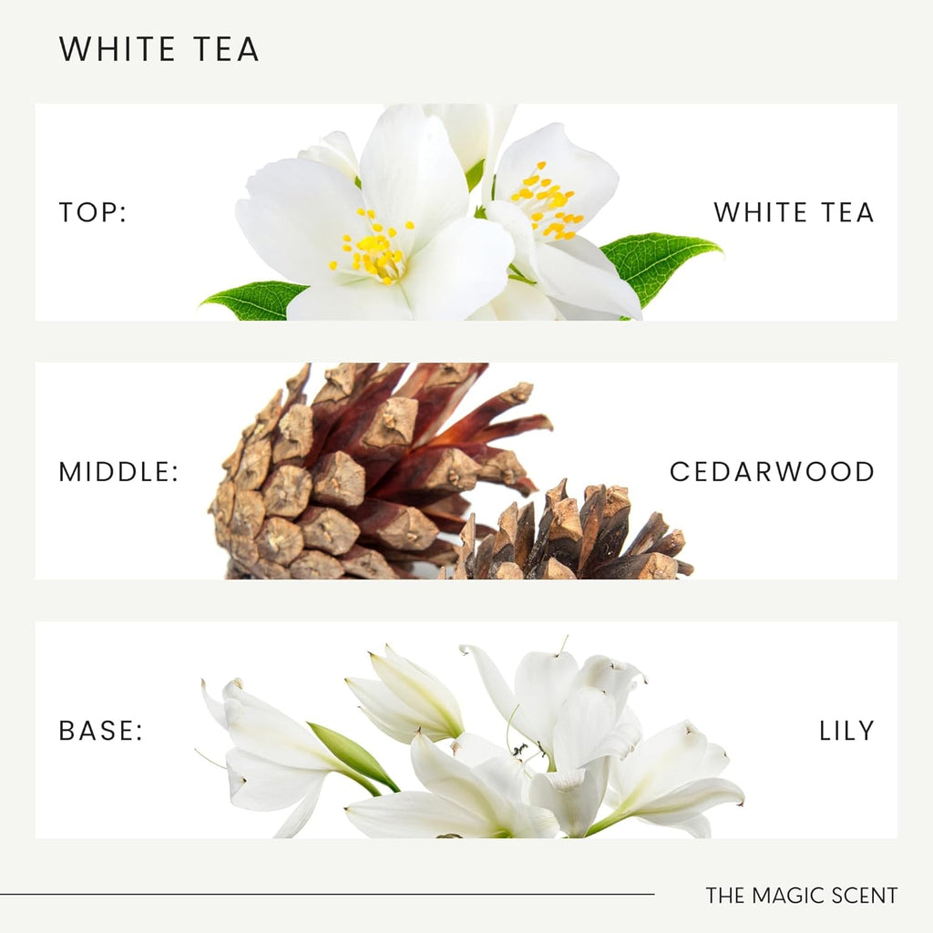 The Magic Scent White Tea Diffuser Oil - Hotel & Home Luxury Scents - Diffuser Oil Scents for Home Designed for Use in All Diffusers - 4 fl oz, 120 mL
