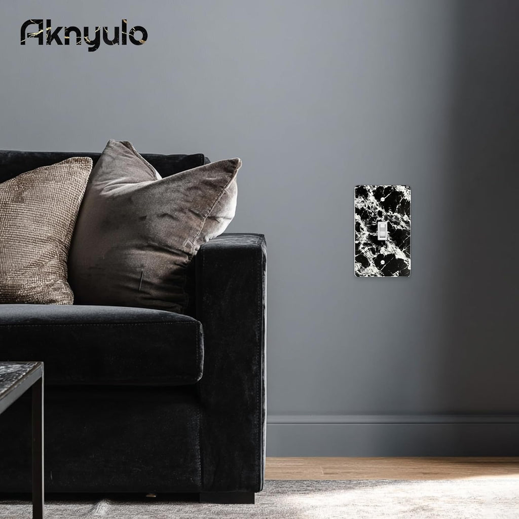 Black White Marble Pattern Acrylic Light Switch Plate Light Switch Cover Switch Plate Decorative Acrylic Wall Plate Single Toggle