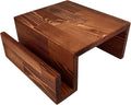 Wooden Couch Arm Tray – Sofa Armrest Table with Book & Magazine Holder, Perfect for Coffee & Remote Control, Solid Wood (Paris)