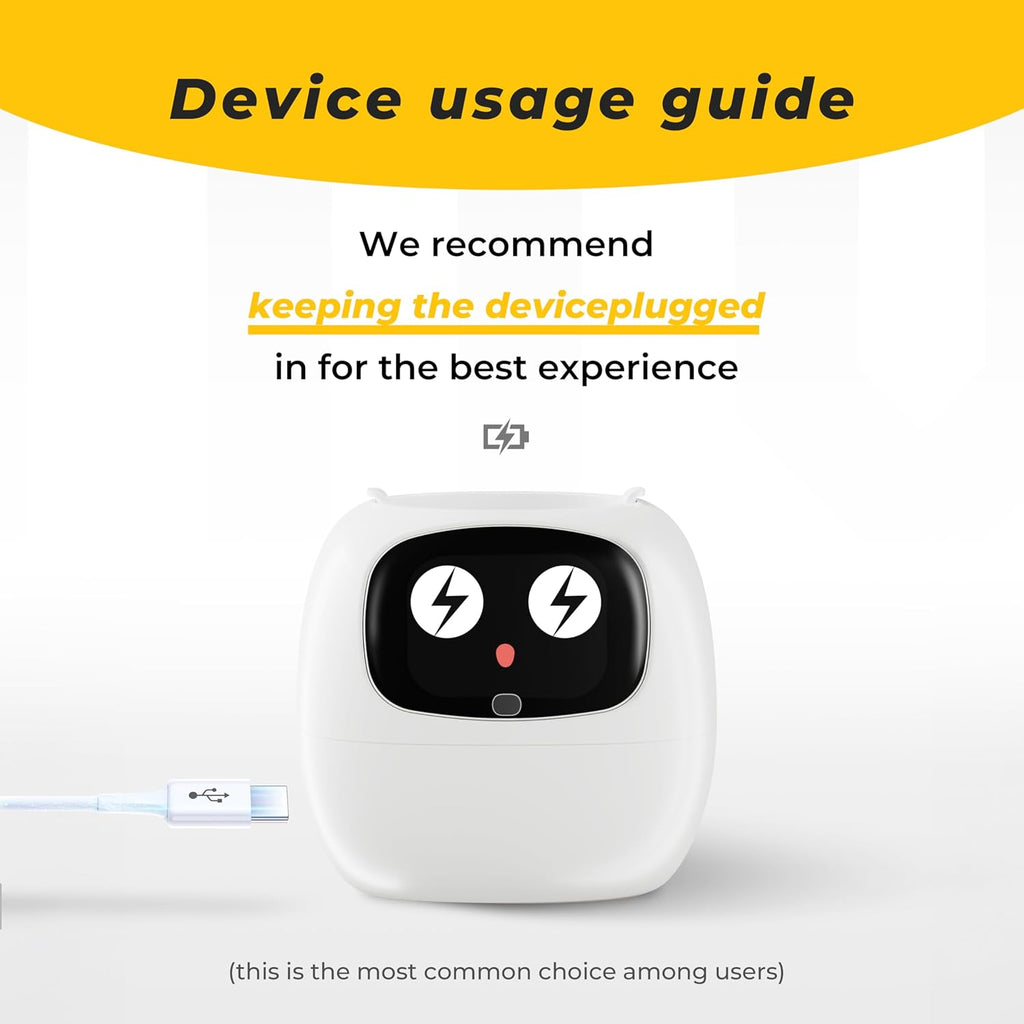 Smart pet Planter Robot Guidance on Plant Care with Emojis, Adorable Plant Companion with Rich Gesture Interaction, Neat Desk Setup Gift (White)