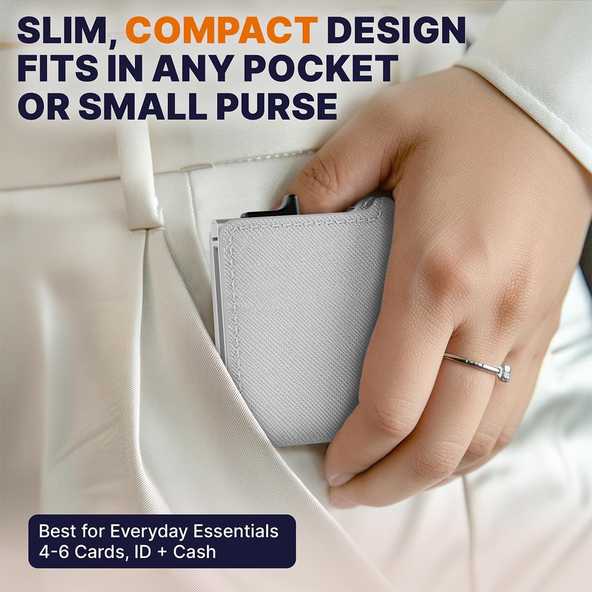 Conceal Plus Small RFID Wallet for Women, Slim Compact RFID Blocking Credit Card Holder Womens Wallet, Smart Pop Up Minimalist Card Case, Holds 4-6 Standard Cards Plus Cash & ID, Compact Travel Wallet