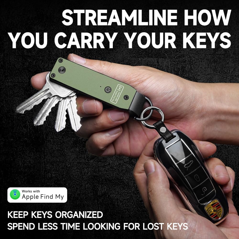 Key Organizer Men's Keychains with Smart Tracker, Key Finder, Compact Key Holder -Minimalist Key Case Metal Car Key Chain