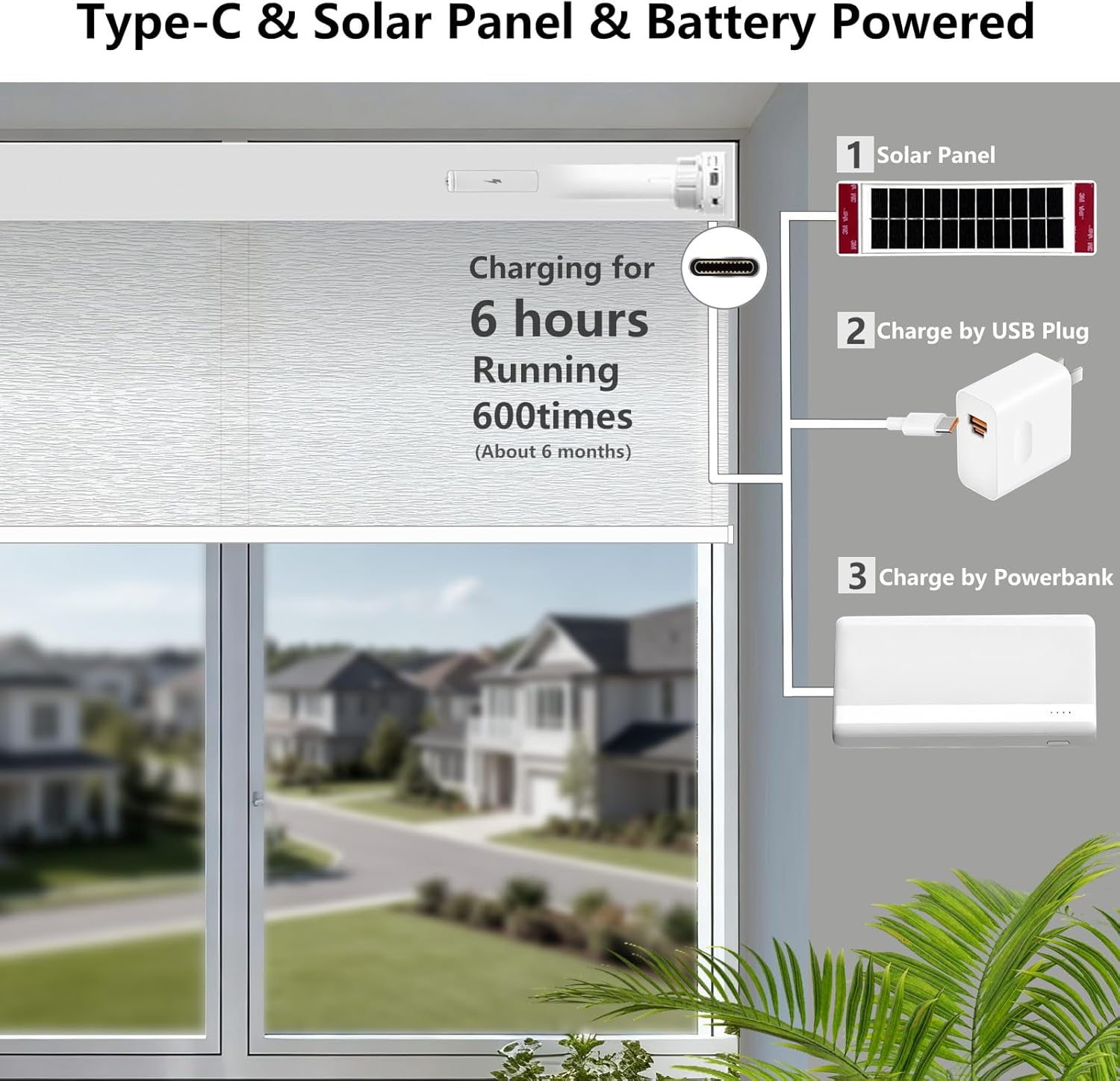 Smart Motorized Blinds – 70% Blackout Roller Shades with Remote, Alexa/Google Home/Siri Control, Matter Compatible, Wireless Rechargeable Battery, Custom Sizes for Windows & Sliding Doors