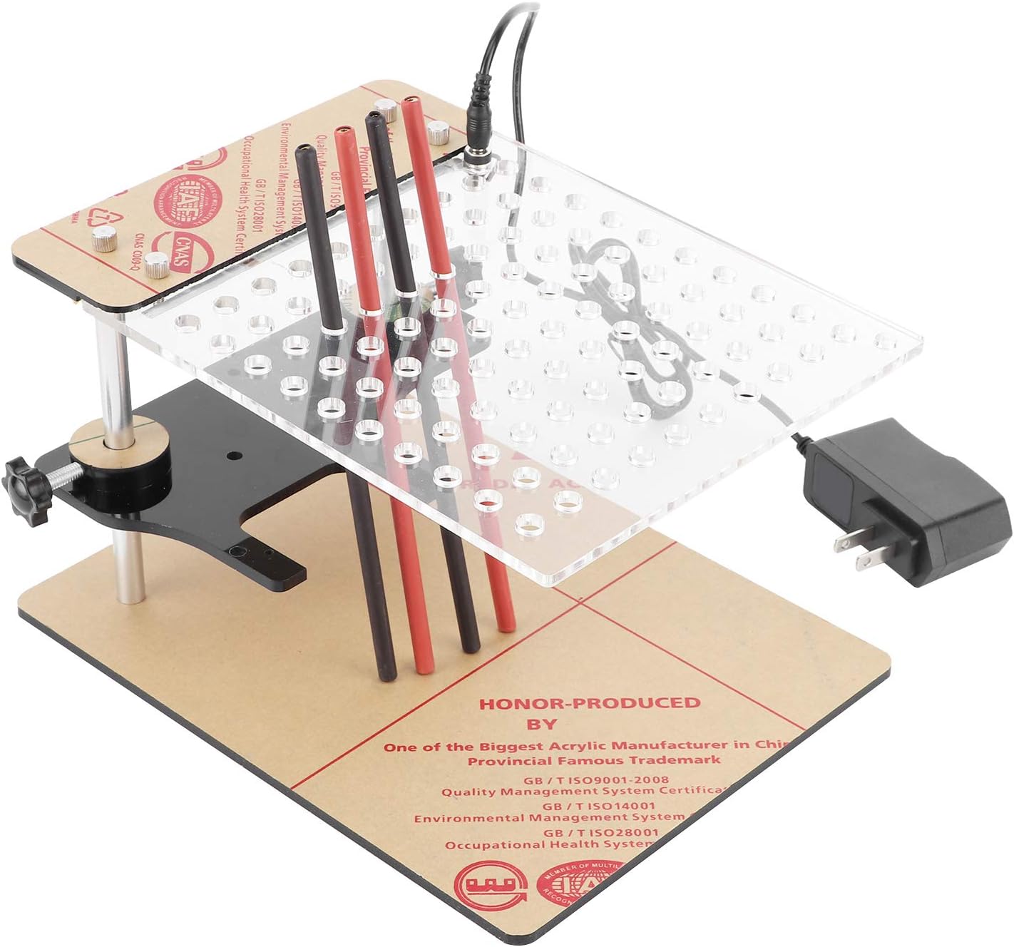 Main Test Board Assembly,Connection Line,BDM Frame Test Board with 4pcs Probe Pin Support for 22pcs BDM Adapter US Plug 110‑240V