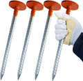 Rebar Survey Marker Stakes, 12 Inch Long - 1.35 LB Heavy Duty, Hi-Vis Orange (4 Pack)