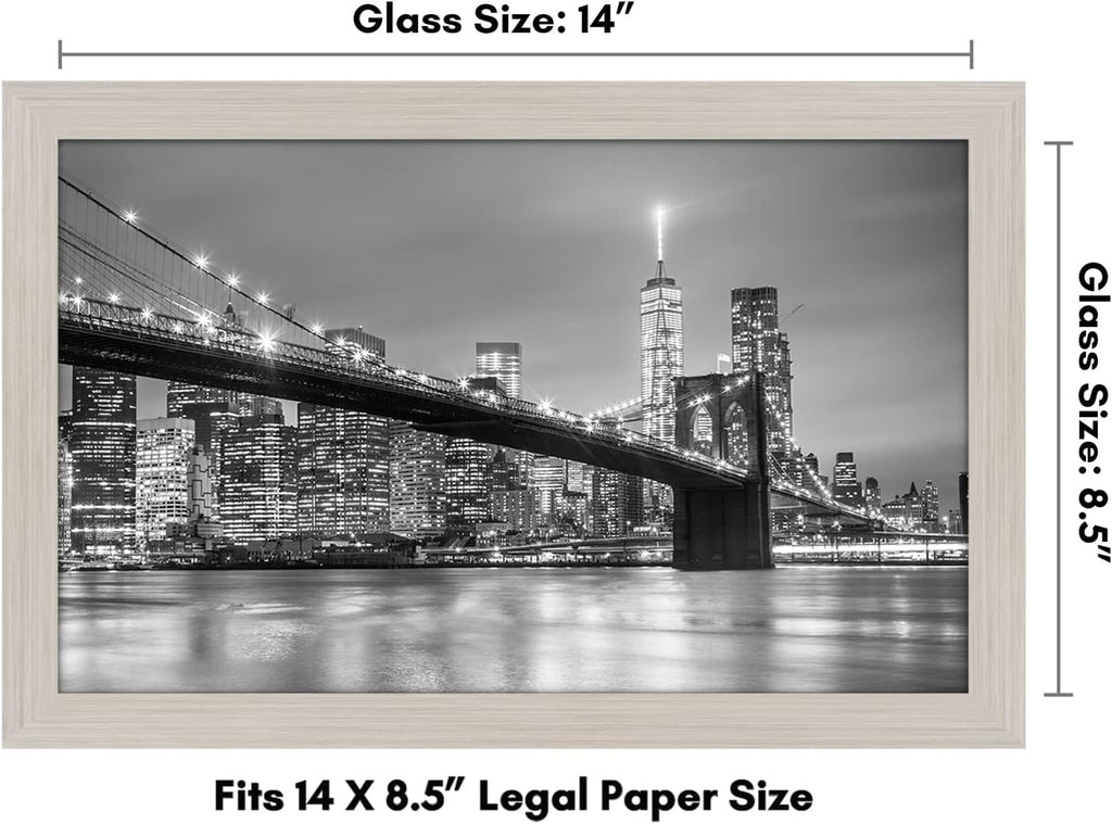Americanflat 8.5x14 Picture Frame with Shatter-Resistant Glass - Signature Collection - Gallery-Style Frames Made of Engineered Wood - Photo Frame for Wall Display - Light Wood