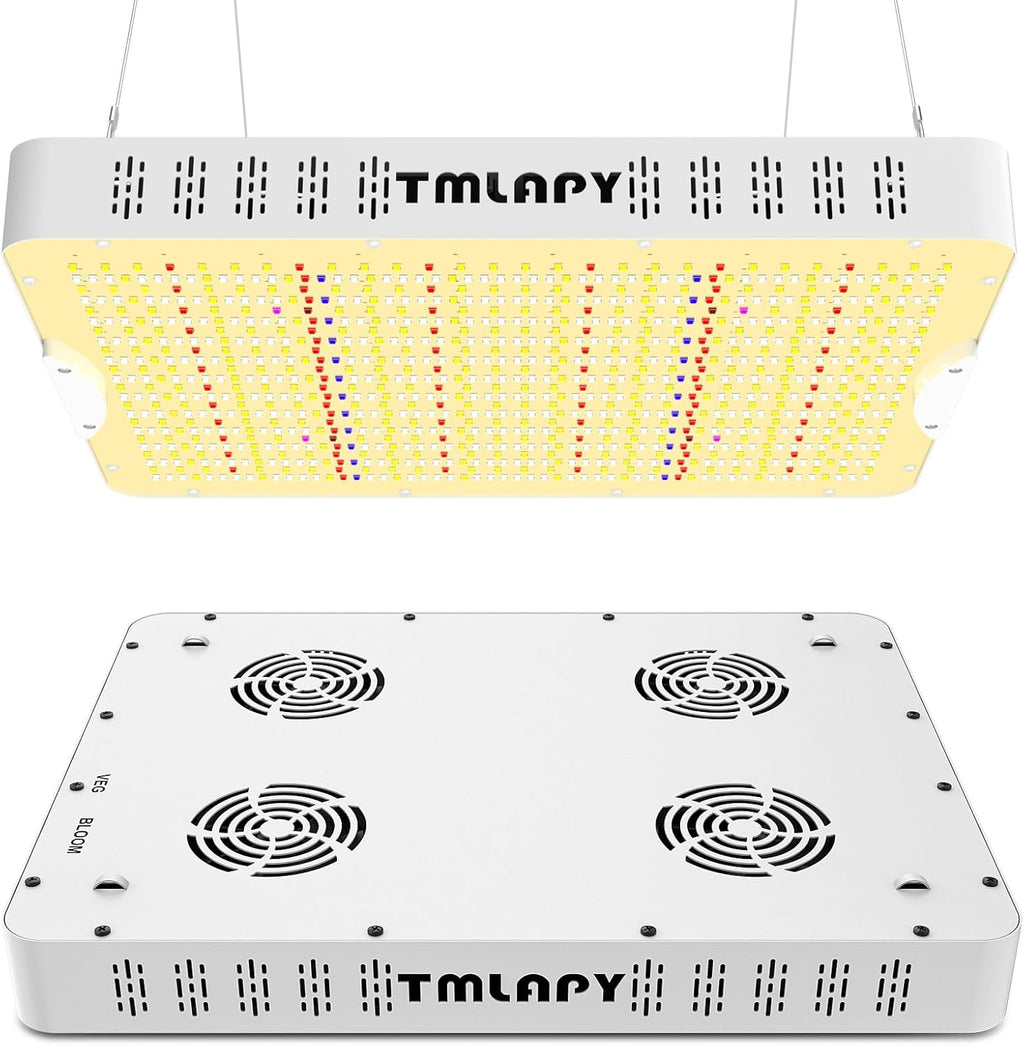 E4000 LED Grow Light, Full Spectrum for Indoor Plants, Daisy Chain, 3x4 Grow Tent, Built-in Silent Fan (320W Actual Power)