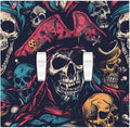 Decorative Switch Plates Pirate Colourful Skeleton Red Hat 2 Gang Double Toggle Outlet Light Switch Cover Wall Plate Electrical Faceplate For Farmhouse Cabin Decor