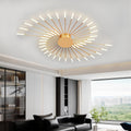 Modern Ceiling Light Flower Shape, Metal Firework Ceiling Lamp with Plug-in LED Source, Lighting Fixture for Living Room Dining Room Bedroom, Natural Light