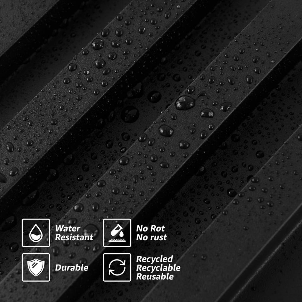 Art3d Slat Wall Panels, WPC Soundproof 3D Wall Paneling for Interior Wall Decor, TV Background, 8-Pack 96 x 6 in. Black