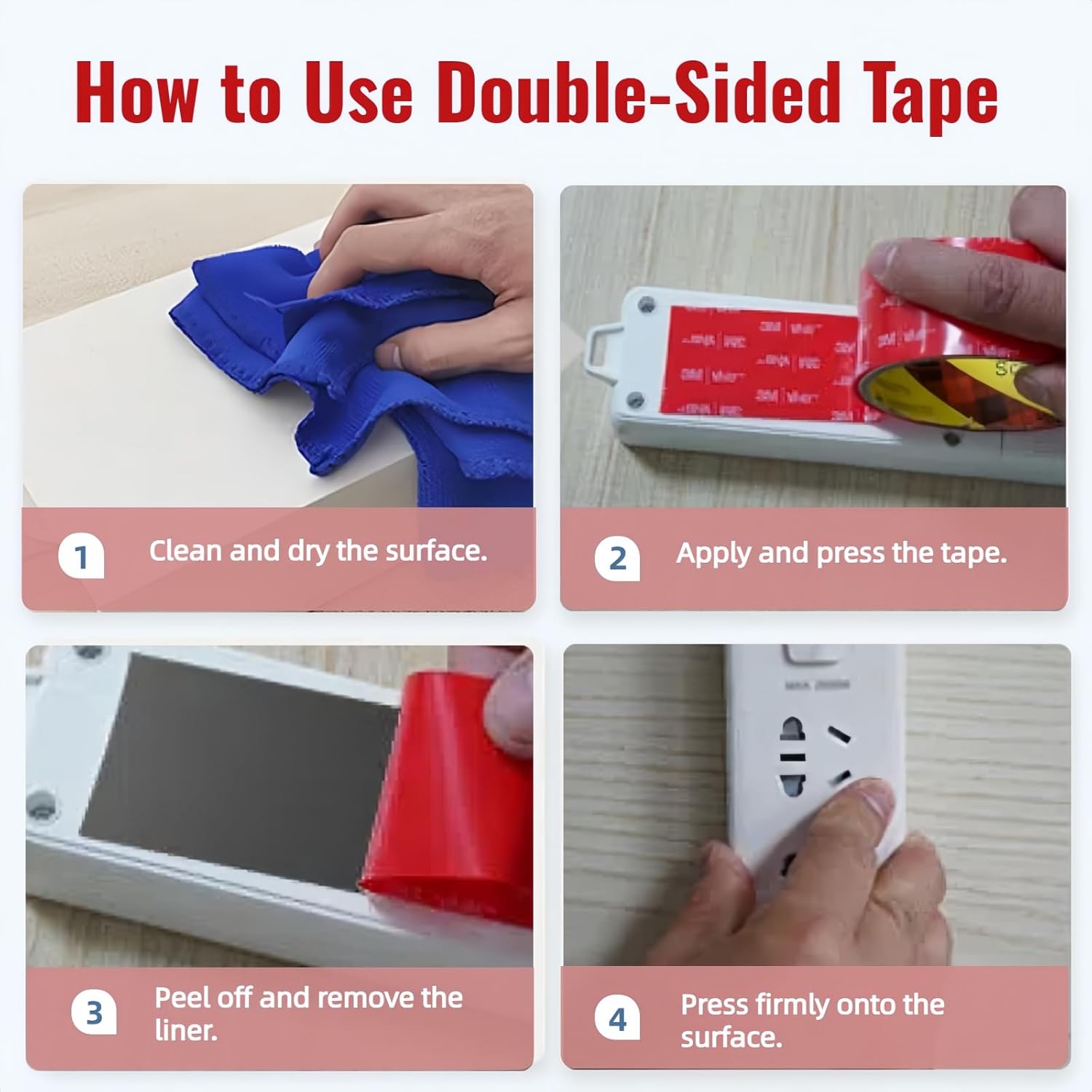 Double Sided Tape Heavy Duty, Adhesive Mounting Tape 1 in x 15.5 ft, Waterproof and Temperature Resistant Adhesive Strip Tape for Indoor, Outdoor, Automotive Trim, Home Decor