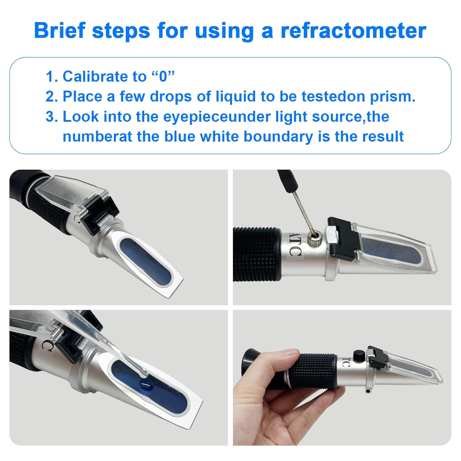 5-in-1 Refractometer for DEF Urea Concentration, Windshield Washer & PG/EG Antifreeze Freeze Point, Battery Specific Gravity - Refractometer for Coolant, Antifreeze, and Diesel Fluid