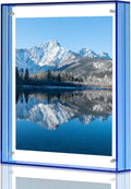 8x10 Picture Frame, Stunning Color Acrylic Photo Frames, Wall & Tabletop Display Frames, Modern Floating Style for Home Office Decoration, Blue (1 Pack)