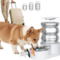 RIZZARI Automatic Gravity Pet Waterer: 7L White Stainless Steel Water Dispenser - Large Capacity with Triple Filter and Specialized Brush for Senior Dogs with Spinal Issues - for Living Room Bedroom