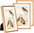 5x7 Picture Frame Set of 3, Gold Metal Photo Frames with HD Glass, Fits 4x6 with Mat or 5x7 without Mat, Wall Hanging and Table Display