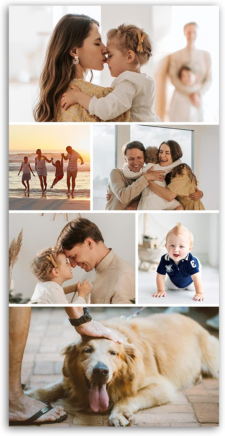 LZIMU Collage Canvas Prints with Your Photos Personalized Multi Pictures for Wall Custom Family Wedding Baby Pet Dog Photo to Canvas Customized Gifts Home Wall Decor (Collage Photo-12, No frame)