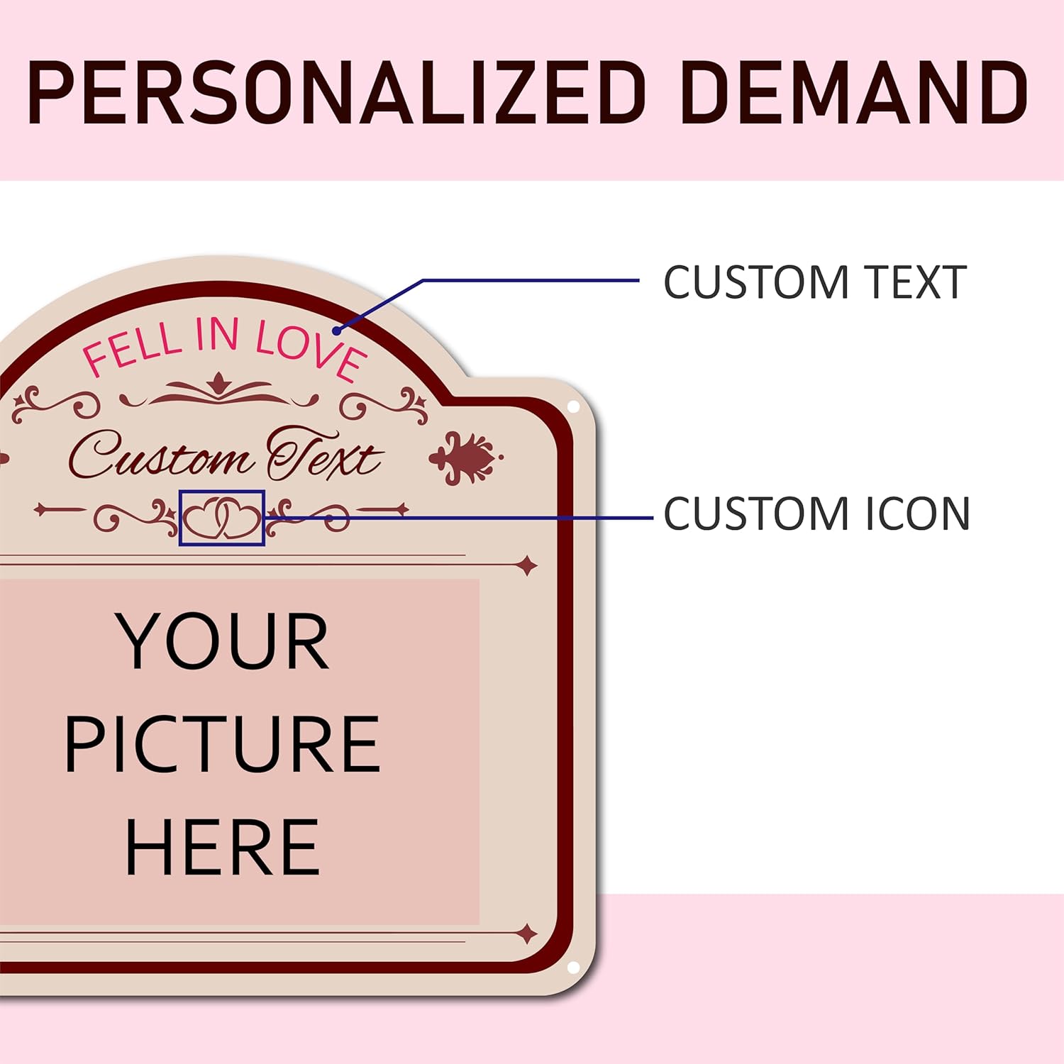 Custom Signs with Picture Text,Personalized Photo Signs Customized signs for Valentine's Day Birthday Gifts,Customized Gifts for Mom Dad Couple Girlfriend Boyfriend Wife Husband, Customize for Office, Business, Workplace, office, Home, Delivery Signs