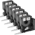 Freshworld Compatible with Dymo D1 Label Tape 1/4 Inch 43613 S0720780 Label Maker Refills d1, Black on White 6mm Refills, for LabelManager 160 210D 260P 280 360D Printer COLORPOP, 23 Ft, 6-Pack
