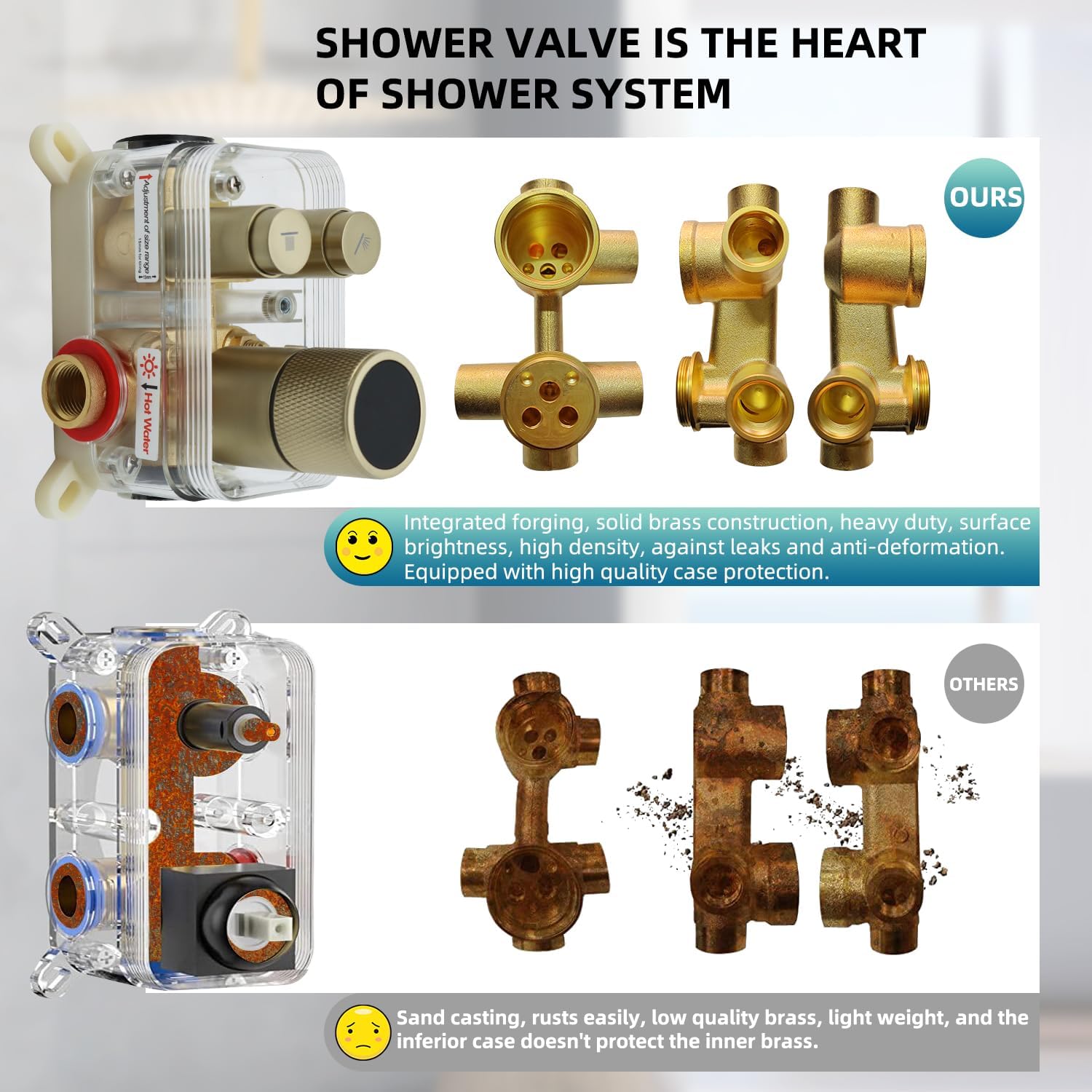 Digital Display Shower System Set 16 Inches Rain Fall Head Temperature Valve Shower Handheld Shower Head Sets for Bathroom Concealed Installation