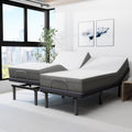 Blissful Nights e4 Cal King Split Adjustable Bed Base Frame with 10" Medium Firm Gel Infused Memory Foam Mattress