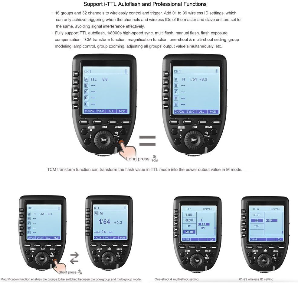 GODOX XPro-N Flash Trigger with Professional Functions Support i-TTL Autoflash Compatible for Nikon DSLR Camera