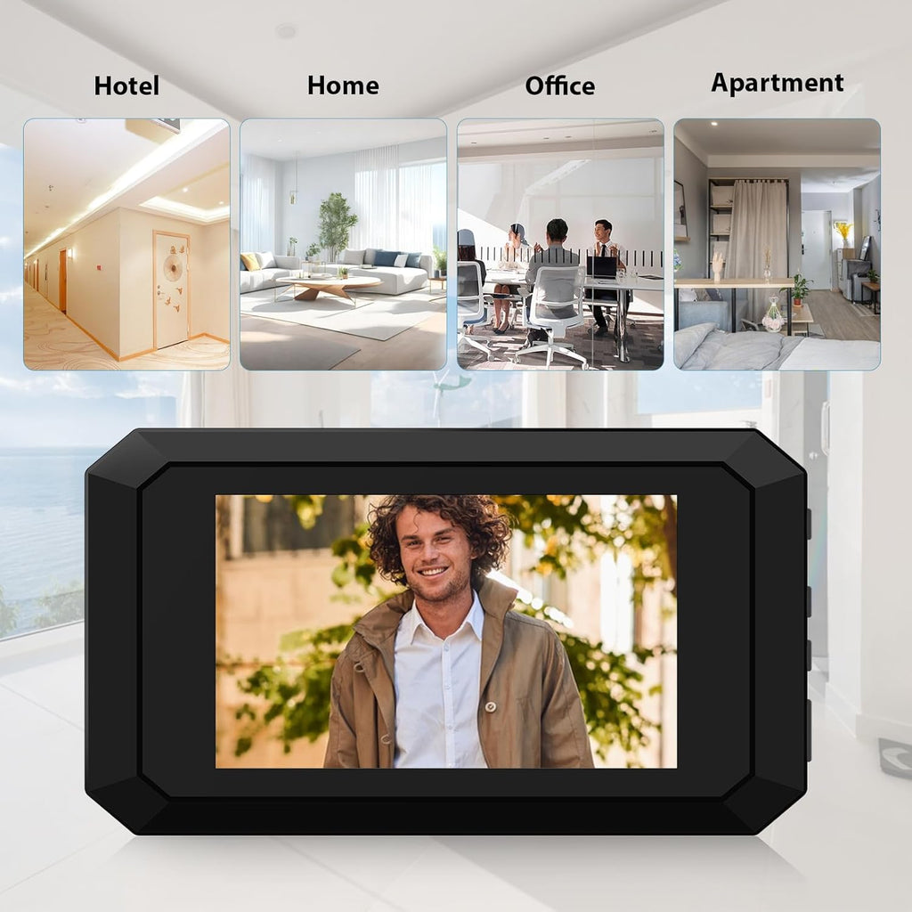 Digital Peephole Door Viewer-3.97inch LCD Monitor with 1080P 2MP Camera Kit, 120° Wide Viewing Angle, Color Night Vision, Built-in 1400mAh Battery, Type-C Rechargeable for Home Apartment