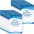 20 Pack Acrylic Sign Holder 8.5 x 11 Wall Mount Sign Holders, Clear Acrylic Wall Frame with Double Sided Tape for Office, Home, Business-Vertical (20 Pack)