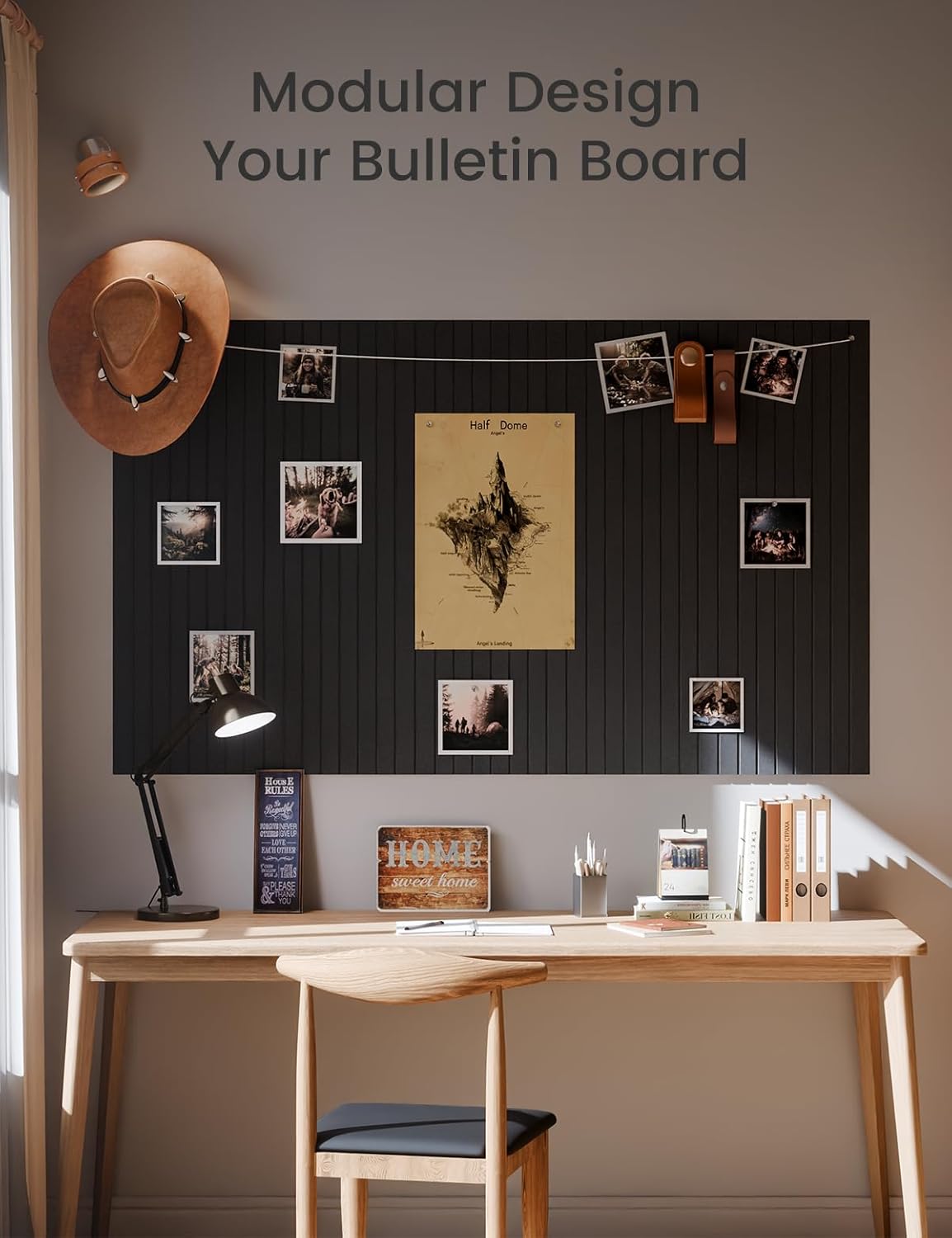 Large Felt Bulletin Board 48" X 36" Large Cork Board Alternative-12 Pack with 70 Safe Removable Adhesive Tabs, Cork Boards for Walls Cork Board for Home Office Classroom Pin Board (Black)