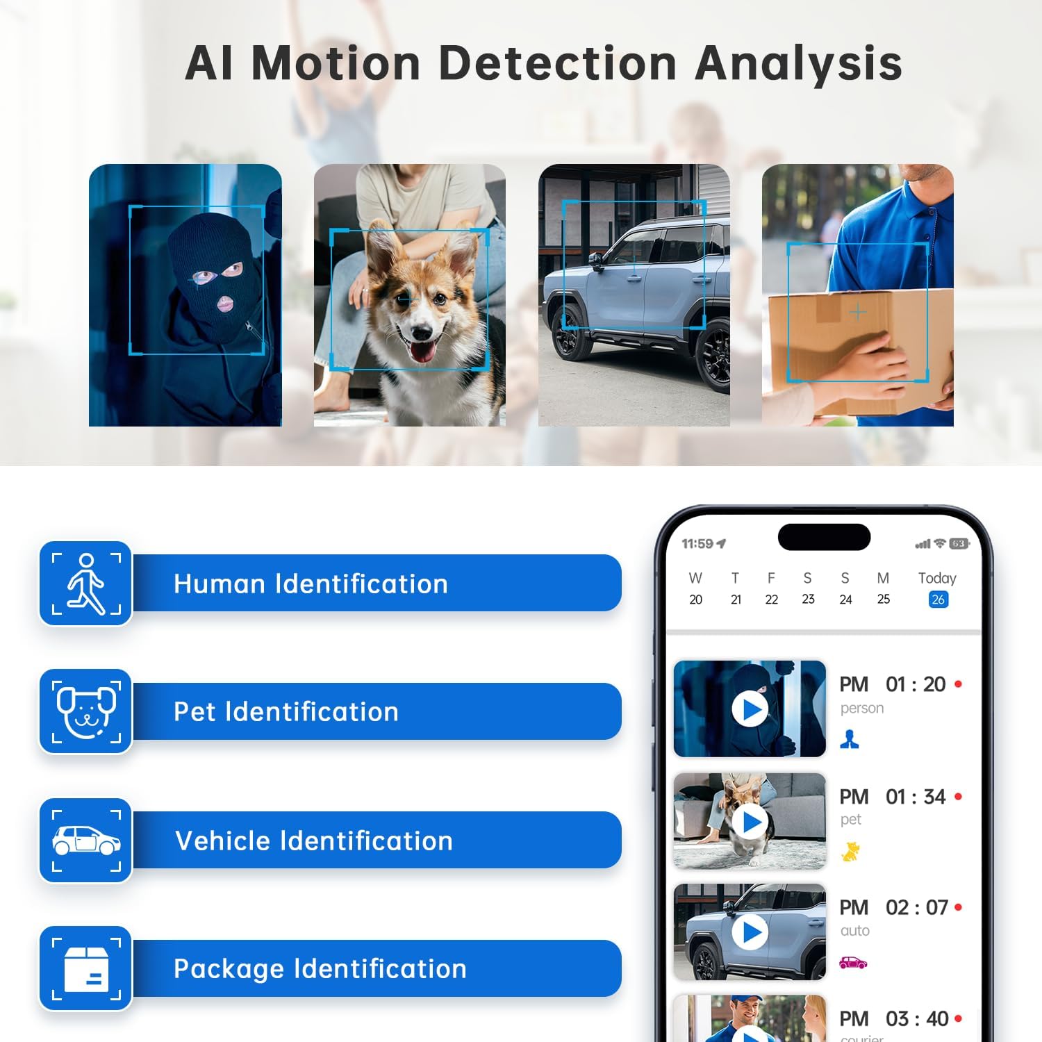 Security Camera Indoor Cam-2K 360° WiFi Cameras for Home Security,Pan & Tilt,Pet/Dog/Baby Camera with Phone app,2-Way Audio,Night Vision,24/7 Cloud & Micro SD Card Storage 1 Pack