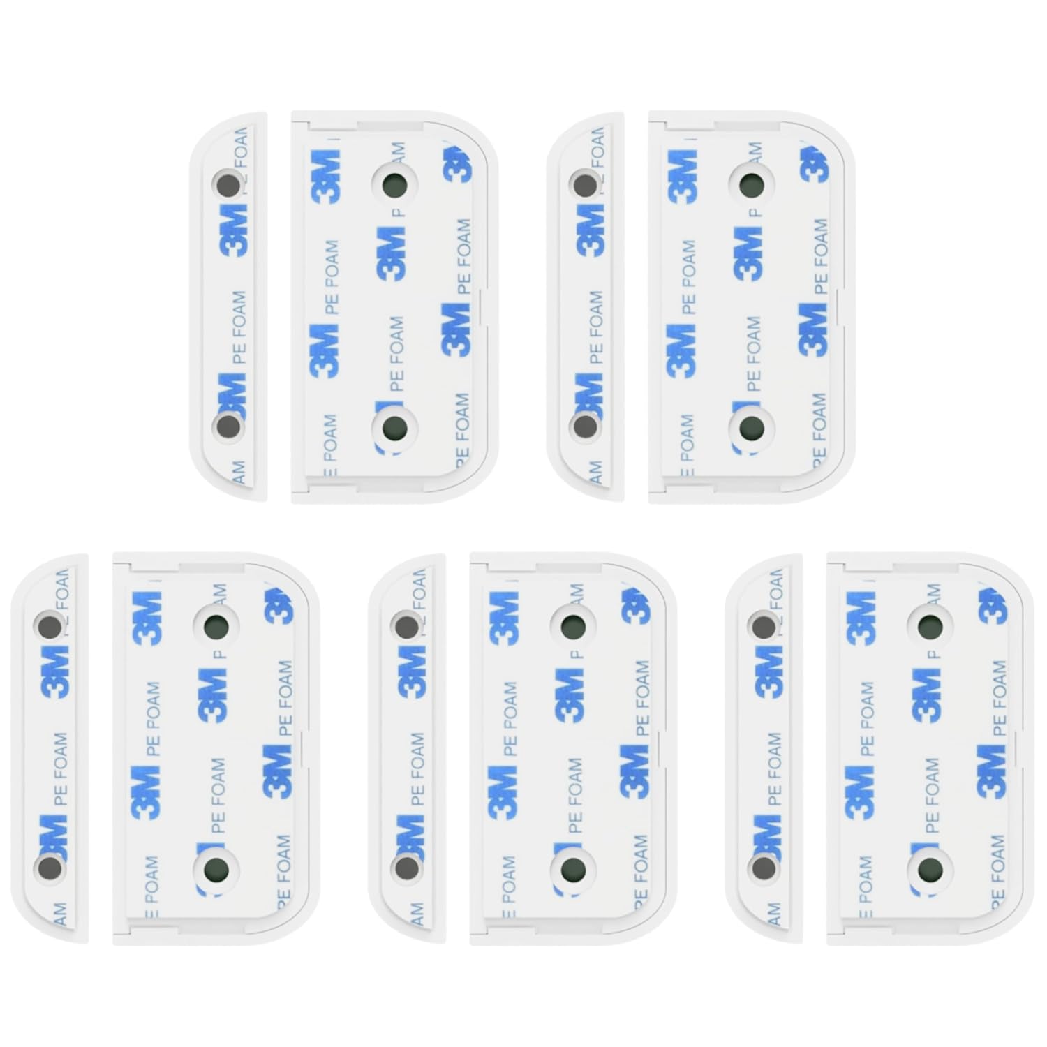 Ring Contact Sensor Adhesive | Ring Sensor Mounting Tape Replacement Pads | Works with Door, Window, Wall Alarm Sensors | Easy Mount, No Cutting, Peel and Stick (10 Pack Sensor + Magnet Side)