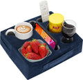 G GOOD GAIN Couch Cup Holder Pillow-Sofa Cup Holder Cozy Buddy | Bed Drink Caddy Holds Tablet, Remote, Snacks | Waterproof Anti-Spill Sofa Beverage Tray for Car, Park, Beach, Picnic, Boat, RV(Navy)