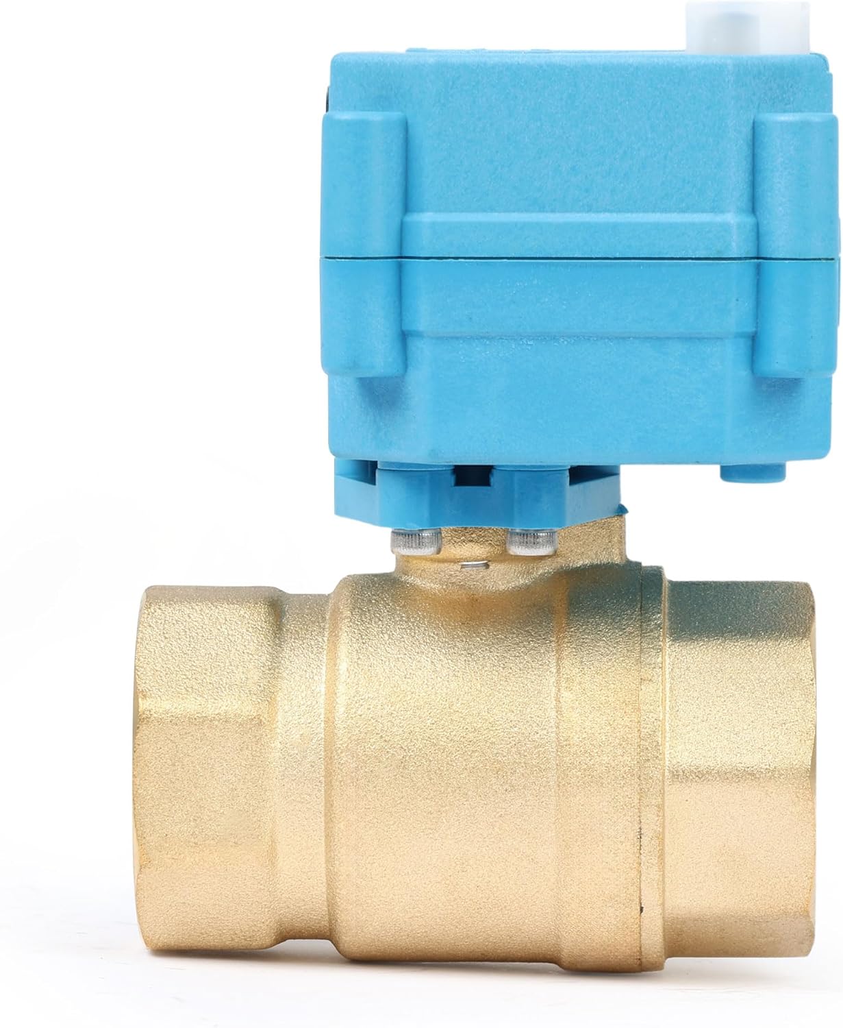 U.S. Solid Motorized Ball Valve - IP67 1inch Brass Ball Valve 110-230V with Waterproof Cover, Full Port, 2 Wire Auto Return, Normally Closed