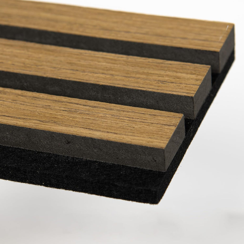 Sample Wood Salt Acoustic Wall Panels, Soundproof Wooden Wall Panels, 3D Fluted Sound Absorbing Panel, Natural Oak, Sample Pack