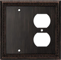 Henne Bery Sunken Pearls Heavy Duty Decorative Wall Plate Switch Plate Outlet Cover (Blank/Duplex, Aged Bronze)